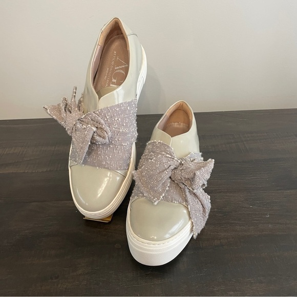 AGL Attilio Guisti Leombruni Marble Bow Slip-On Platform Sneakers EU 42 US 12 - Picture 2 of 11